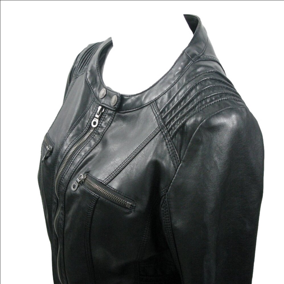 Made by Johnny Los Angeles Black Vegan Moto Jacket Size Medium - Picture 2 of 6